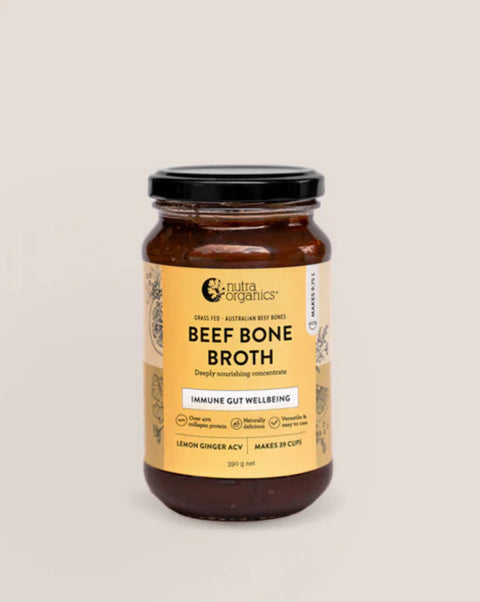 Nutraorganics - Beef Bone Broth Concentrate Lemon Ginger ACV 390g