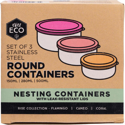 Ever Eco - Round Nesting Containers Rise Collection 3 Piece Set