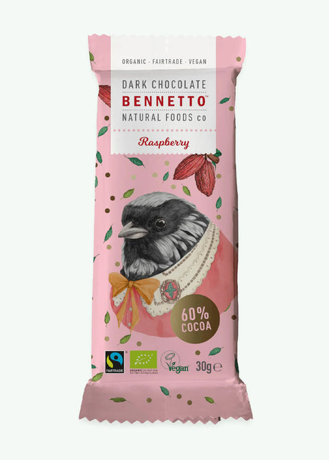 Bennetto - Organic Fairtrade Raspberry Chocolate 30g